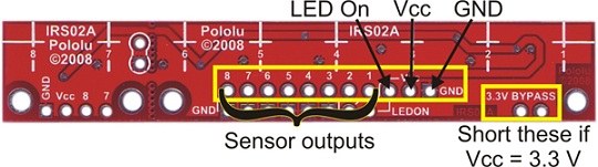 qtr-8a 8-pin infrared sensor - analog - pl-960 pin wiring diagram 1